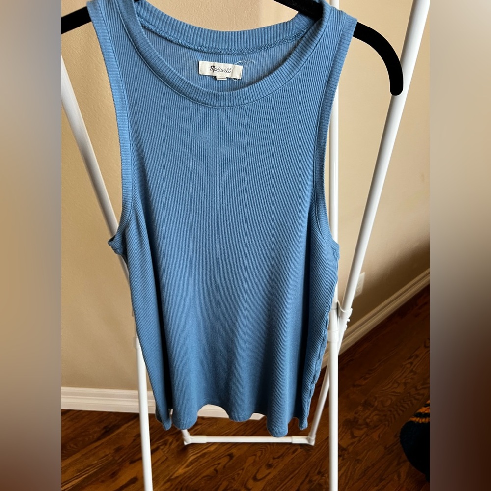 Madewell blue racer back tank